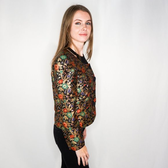 VINTAGE 80s Kathryn Conover Brocade Jacket - Picture 3 of 7